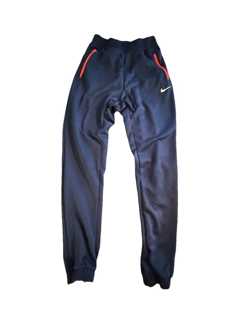 Nike Men’s Small Navy Blue Track Pants Orange Zipper Pockets